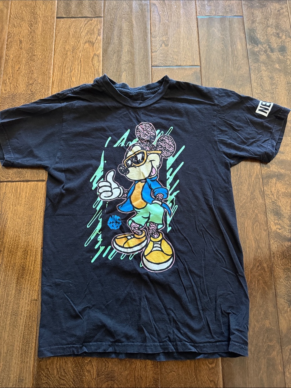 Disney NEFF Black Graphic Mickey Mouse Short Sleeve Tee